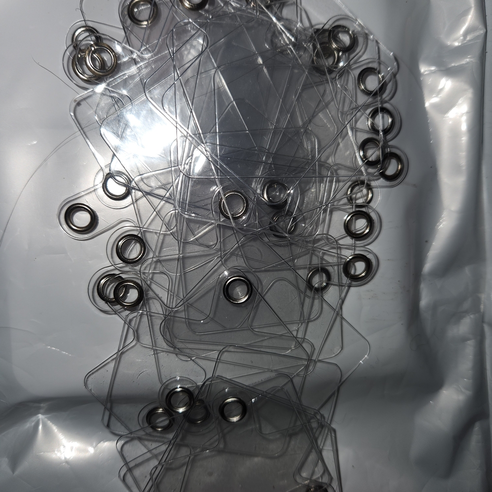 Clear Plastic Tags with Metal Eyelets For Phone Charms